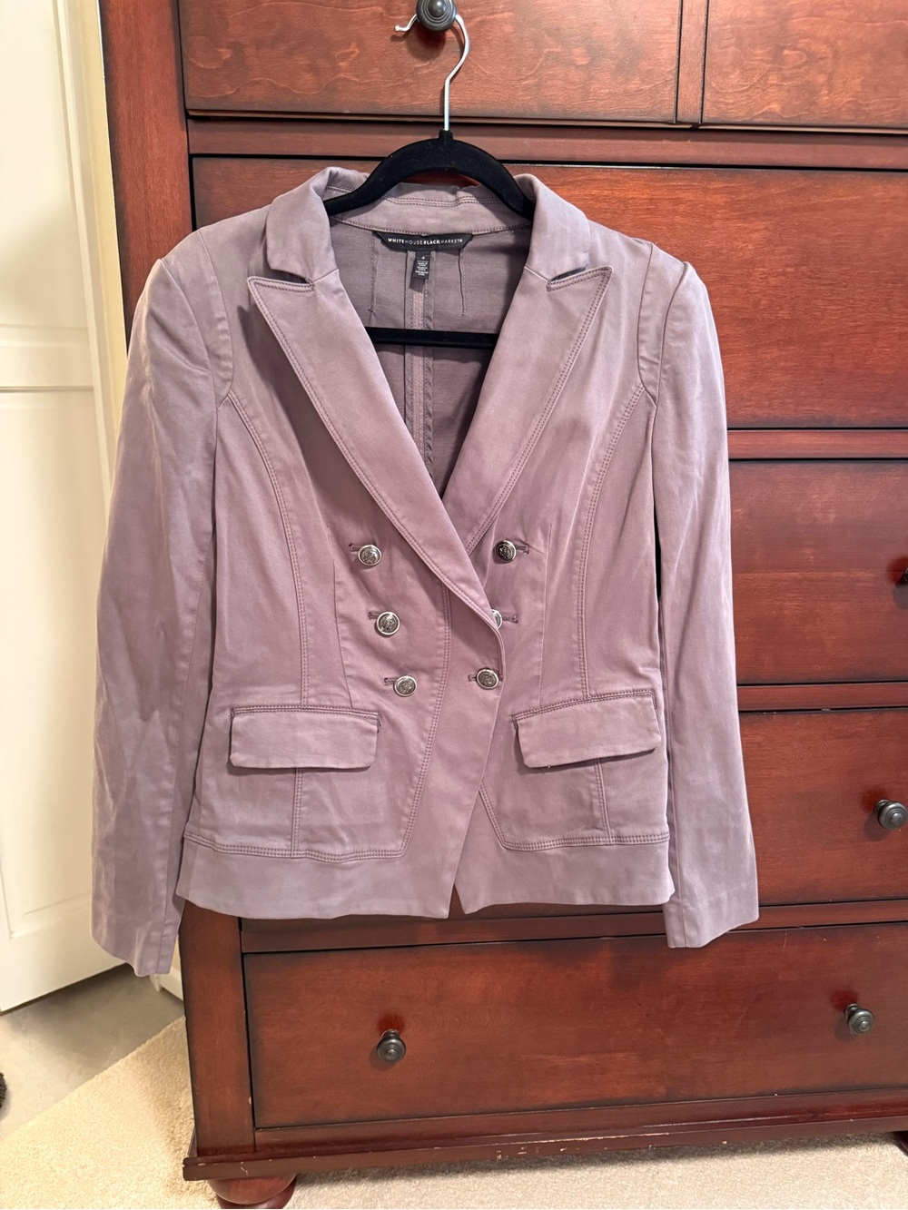 Women's Double-Breasted Gray Blazer Jacket